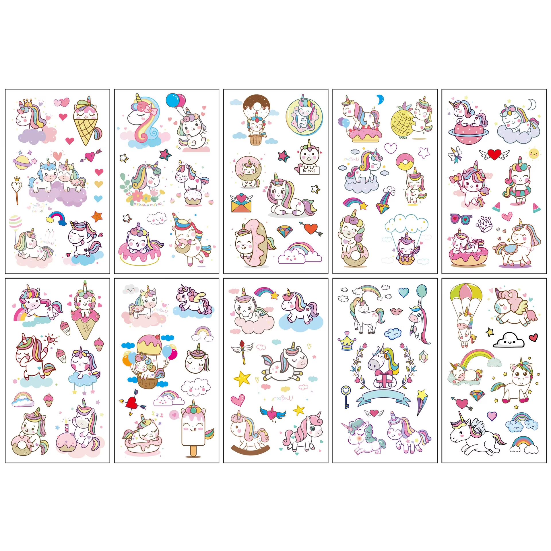 Kit tatuagem infantil 12 cartelas