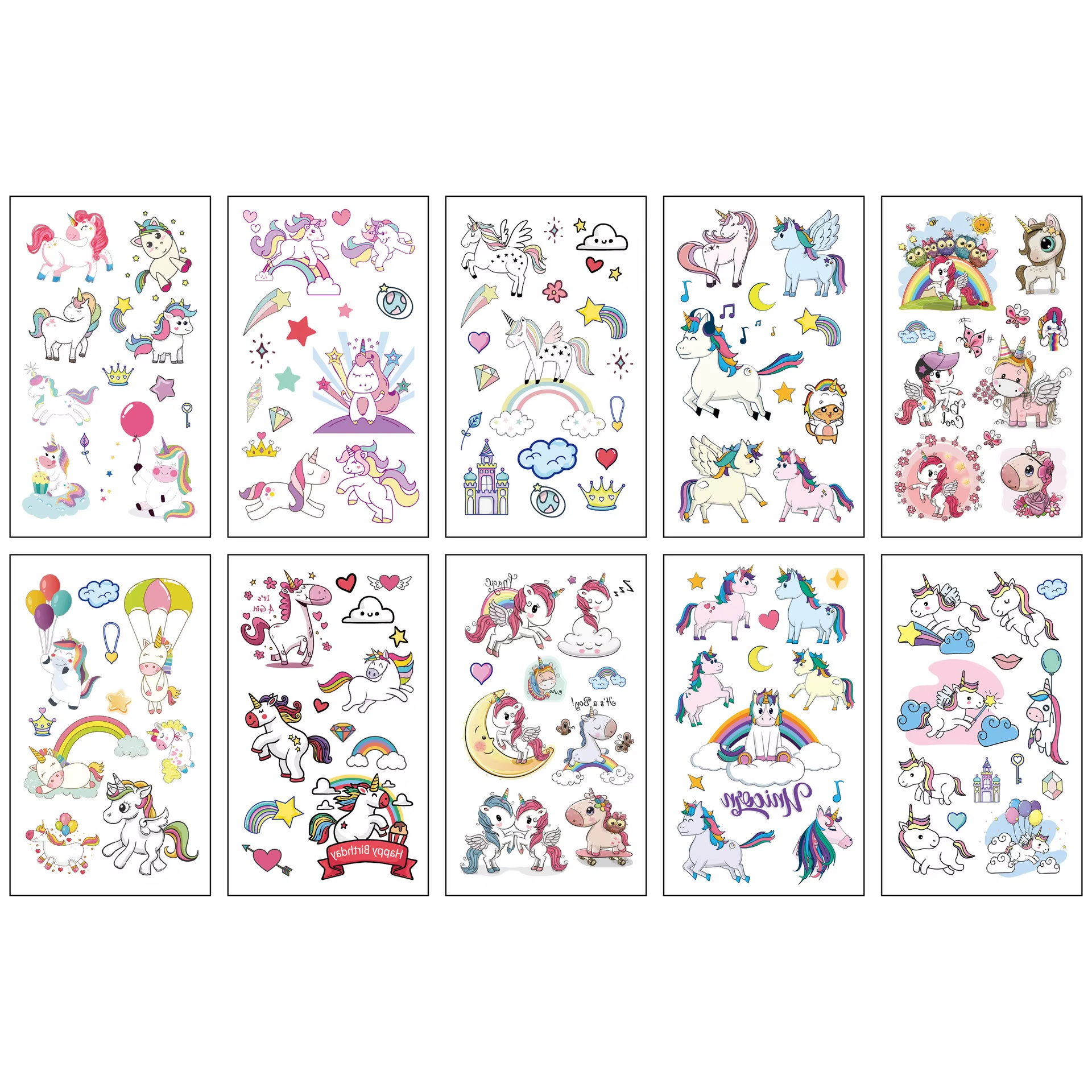 Cartelas tatuagem infantil detalhe